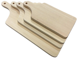 Beech wooden paddle cutting boards or serving platters for pyrography or resin decorations