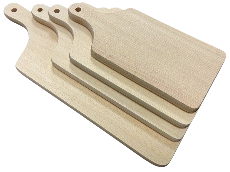 Beech wooden paddle cutting boards or serving platters for pyrography or resin decorations