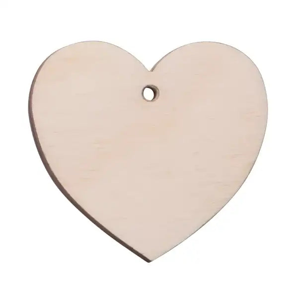 5cm Heart Keyring Pyrography Blank - A heart shaped birch ply wooden blank, suitable for making your very own keyring
