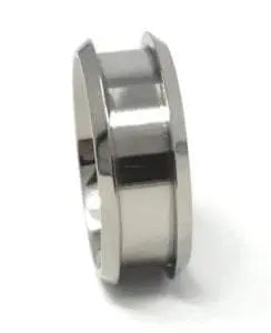 Titanium ring core - Bevelled Edges - 8mm with 5mm insert groove - Ring Cores - Fast shipping