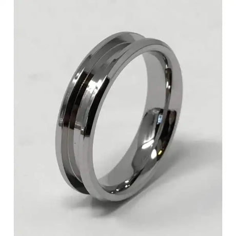 6mm Inlay Stainless Steel Ring Core (Bevelled Edge) - Cores Comfort fit quality 316L 8mm with a 3mm inlay groove