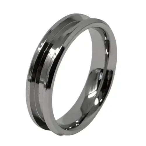 6mm Inlay Stainless Steel Ring Core (Bevelled Edge) - Cores Comfort fit quality 316L 8mm with a 3mm groove Bevelled