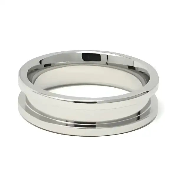 6mm Inlay Stainless Steel Ring Core - Cores Comfort fit quality 316L with a 3mm groove Flat edges / Rims for the modern