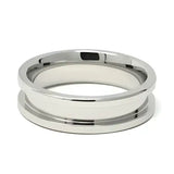 6mm Inlay Stainless Steel Ring Core - Cores Comfort fit quality 316L with a 3mm groove Flat edges / Rims for the modern