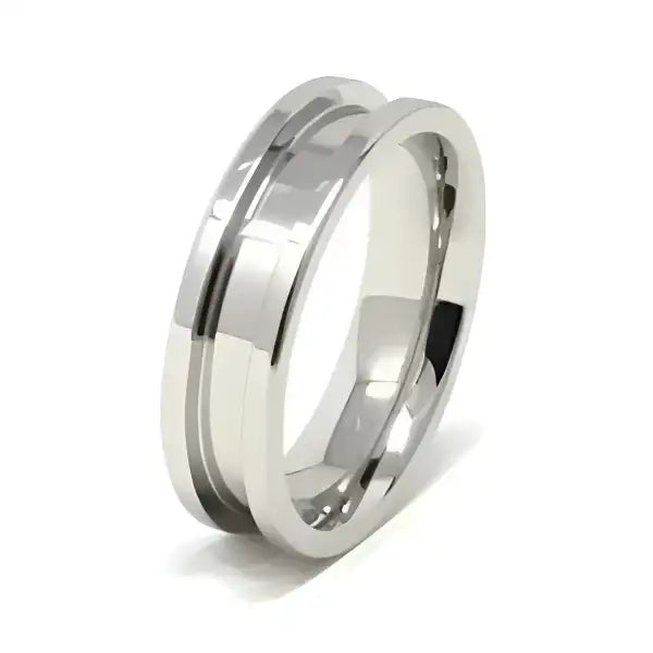 6mm Inlay Stainless Steel Ring Core - Cores Comfort fit quality 316L with a 3mm groove Flat edges / Rims for the modern