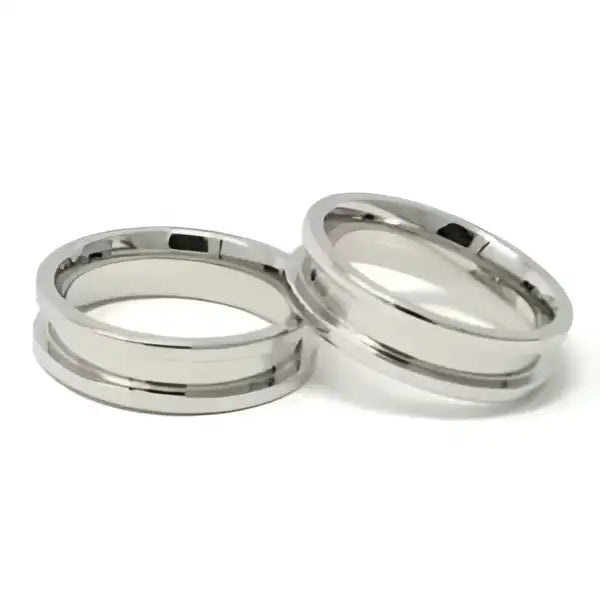 6mm Inlay Stainless Steel Ring Core - Cores Comfort fit quality 316L with a 3mm groove Flat edges / Rims for the modern