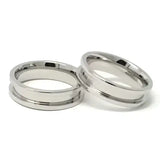 6mm Inlay Stainless Steel Ring Core - Cores Comfort fit quality 316L with a 3mm groove Flat edges / Rims for the modern