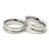 6mm Inlay Stainless Steel Ring Core - Cores Comfort fit quality 316L with a 3mm groove Flat edges / Rims for the modern