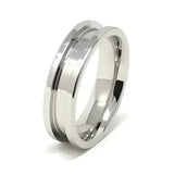 6mm Inlay Stainless Steel Ring Core - Cores Comfort fit quality 316L with a 3mm groove Flat edges / Rims for the modern