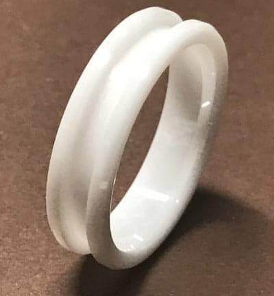 6mm Inlay White Ceramic Ring Core - Cores with Single Channel Comfort fit A quality making 3mm & bevelled edges Sizes