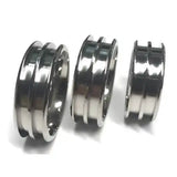 8mm Double Channel Titanium Ring Core (Bevelled Edge) - Cores Comfort fit quality with two 2.5mm inlay grooves Sizes