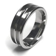 8mm Double Channel Titanium Ring Core (Bevelled Edge) - Cores Comfort fit quality with two 2.5mm inlay grooves Sizes