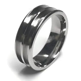 8mm Double Channel Titanium Ring Core (Bevelled Edge) - Cores Comfort fit quality with two 2.5mm inlay grooves Sizes