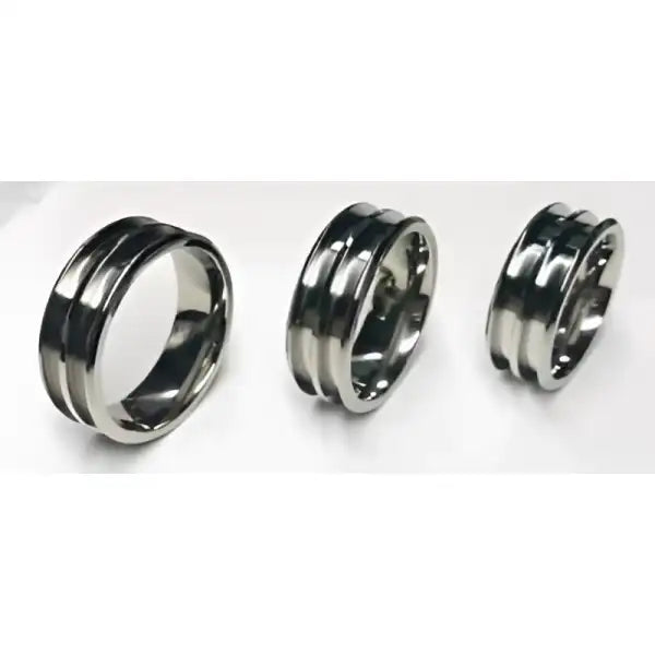 8mm Double Channel Titanium Ring Core (Bevelled Edge) - Cores Comfort fit quality with two 2.5mm inlay grooves Sizes
