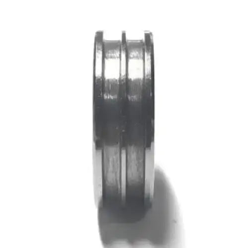 8mm Double Channel Tungsten Carbide Ring Core (Bevelled Edge) - Cores Comfort fit quality with two 2.5mm inlay grooves