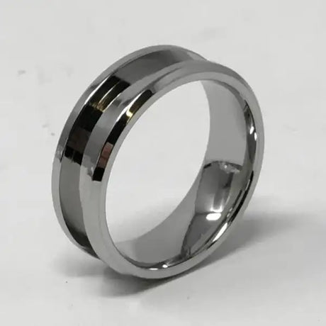 8mm Inlay Stainless Steel Ring Core (Bevelled Edge) - Cores Comfort fit quality 316L with a 4mm inlay groove Bevelled