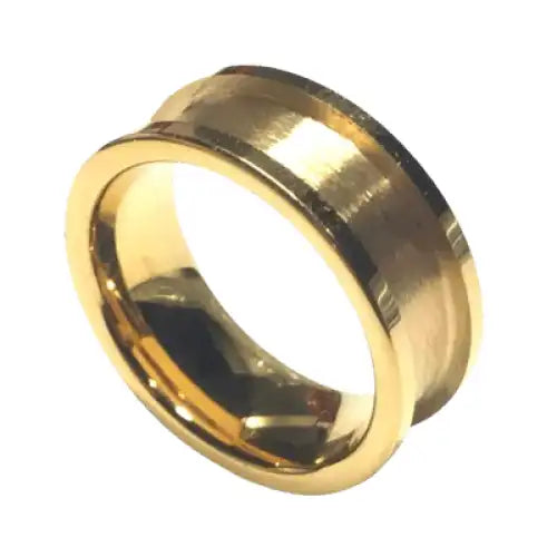 8mm IP Gold Plated Tungsten Carbide Ring Core - Cores Comfort fit quality wide with a 5mm inlay groove Sizes available