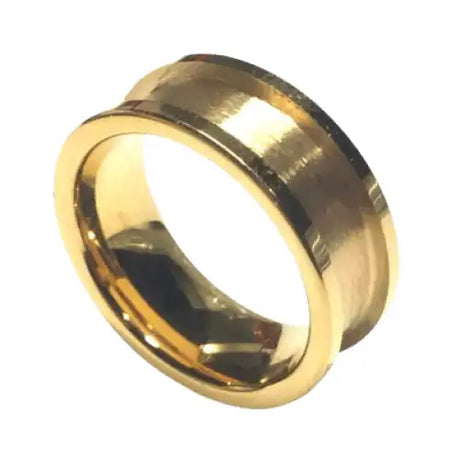 8mm IP Gold Plated Tungsten Carbide Ring Core - Cores Comfort fit quality wide with a 5mm inlay groove Sizes available