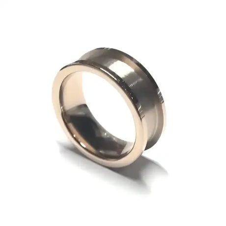 8mm IP Rose Gold Plated Tungsten Carbide Ring Core - Cores Comfort fit quality with a 5mm inlay groove Sizes available