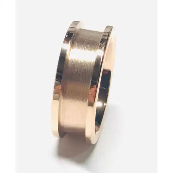8mm IP Rose Gold Plated Tungsten Carbide Ring Core - Cores Comfort fit quality with a 5mm inlay groove Sizes available