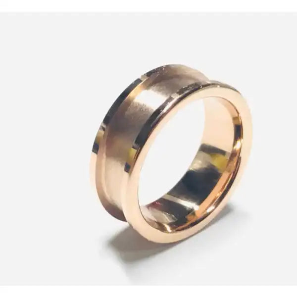 8mm IP Rose Gold Plated Tungsten Carbide Ring Core - Cores Comfort fit quality with a 5mm inlay groove Sizes available