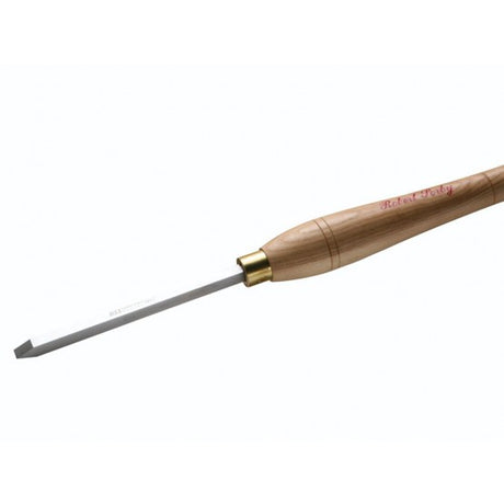Robert Sorby Beading and Parting Tool 3/8" Handled  A versatile tool used for parting off as well as producing beads. Its size makes it very stable, but also very sensitive in use.  Ideal for creating the spigots to fit in a chuck. Can be used with Sizing Tool.