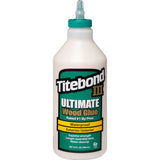 Titebond III Ultimate Wood Glue Offers the best possible performance in woodworking glues.  This waterproof formula provides a superior bond strength, longer open assembly time and a lower application temperature.  The perfect choice for interior and exterior woodworking.