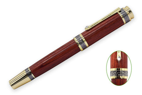 Gold &amp; Black Titanium New Majestic Rollerball Pen Kit  This is a premium quality rollerball pen kit, perfect for gifts.