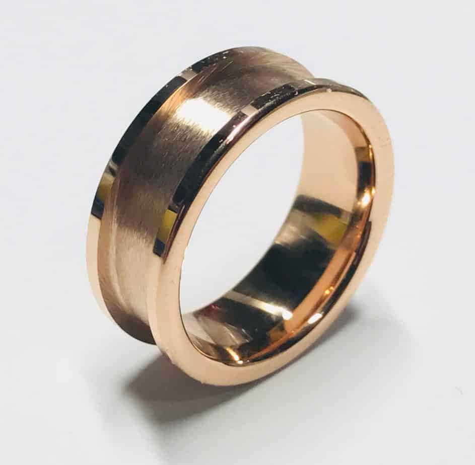 8mm IP Rose Gold Plated Tungsten Carbide Ring Core - Ring Cores - Fast shipping