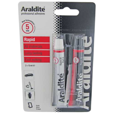Araldite Rapid Epoxy (5 Minutes) - Glue & Adhesives gives a 5 minute working time 2 x tubes 15ml minutes Handling 20
