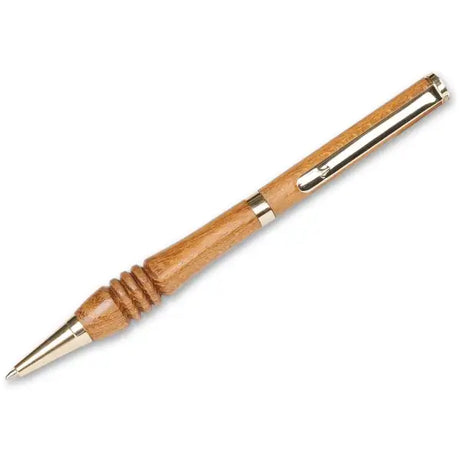 Artisan Twist Slimline Pen Kit - 10kt Gold (A Logo) - (with A Solid brass, break resistant clip, Tungsten carbide