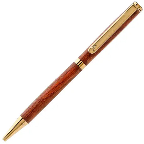 Artisan Twist Slimline Pen Kit - Gold Titanium (A Logo) - (with A Solid brass, break resistant clip, Tungsten carbide