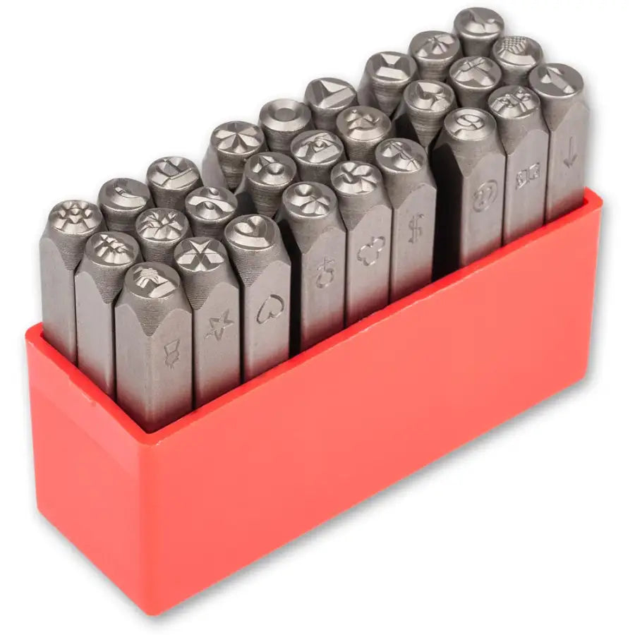 Axminster Woodturning 27-Piece Patterned Steel Stamp Set - 6mm - Fast shipping