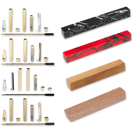 Axminster Woodturning Pen Kits & Blanks Package - Fast shipping