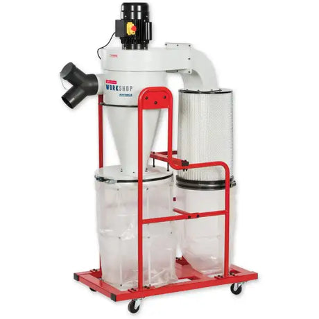 Axminster Workshop AW118CE Cyclone Dust Extractor - Compact for home use • Efficiently separates the wood waste