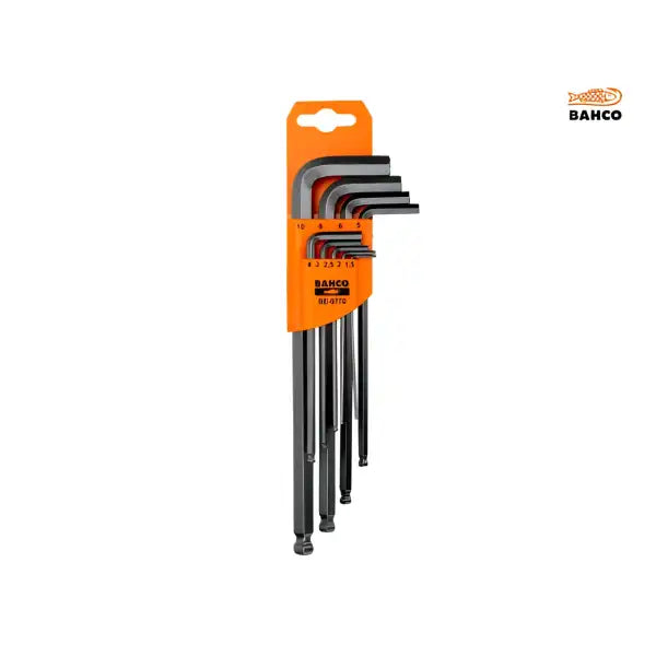 Bahco BE-9770 Metric Long Ball End Hex L-Key Set - Tools The is ideal for driving bolts and screws that have hexagonal