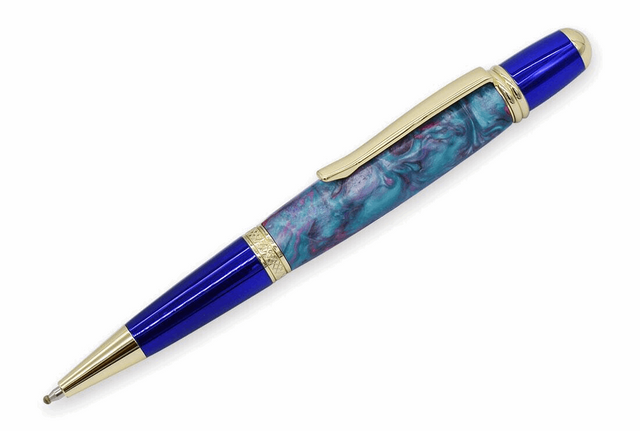 Gold & Blue Cerra Pen Kit Greenvill Crafts