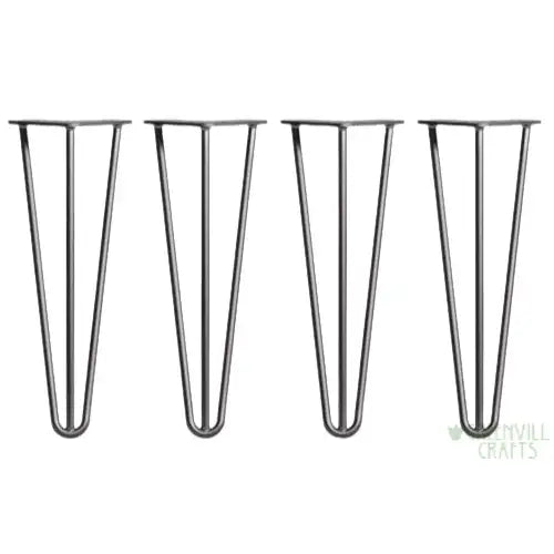 Black Hairpin Table Legs - 14’’ / 35cm - Black Hairpin (3 rods) Sized 14 / Coffee table size Set of 4 legs with screws.