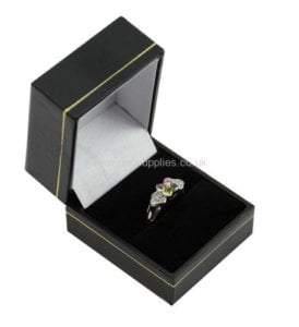 Black Leatherette Ring Box - Boxes - Fast shipping