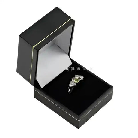 Black Leatherette Ring Box - Boxes 1 Quality box Matching colour velvet inserts cut for rings. Size approx - 45mm wide