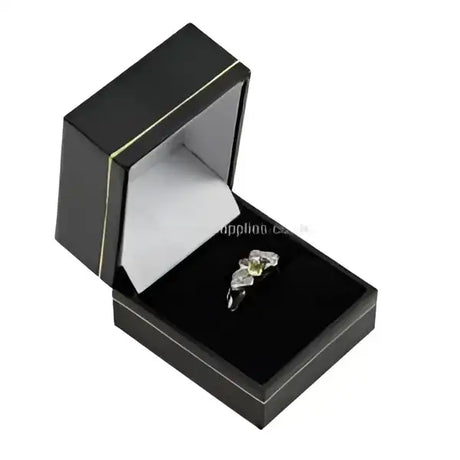 Black Leatherette Ring Box - Boxes 1 Quality box Matching colour velvet inserts cut for rings. Size approx - 45mm wide