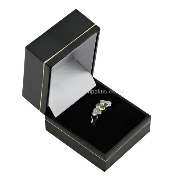 Black Leatherette Ring Box Boxes Fast shipping