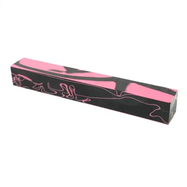 Black & Pink Swirls (Pink Panther) - Acrylic Kirinite Pen Blank - Blanks and is a quality acrylic resin pen blank