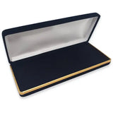 Black Velvet Double Pen Box - Cases / Case with a gold coloured banding and padded interior. Pens not included.