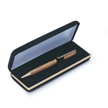 Black Velvet Pen Box - Cases velvet single pen box / Case with a gold coloured banding and padded interior. Great
