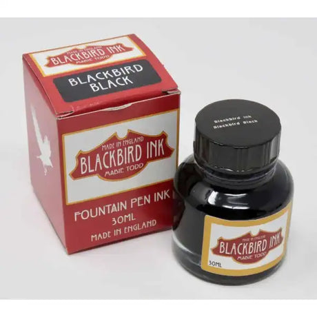 Blackbird Black Fountain Pen Ink - A premium quality fountain pen ink from the home of Mabie Todd. Todd
