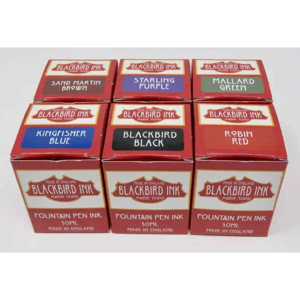 Blackbird Black Fountain Pen Ink - A premium quality from the home of Mabie Todd. Todd are historically well known