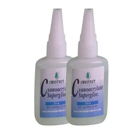 CA Glue - Thin - 2 Pack - Chestnut Products - 50g bottle of quality viscosity (Cyanoacrylate) from Works very well