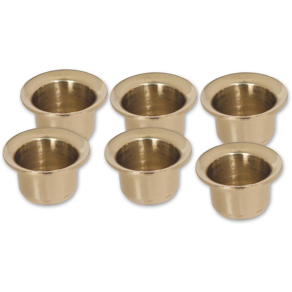 Candle Cups - 6 Pack - Brassed - Brass (Pkt 6) • High quality solid or chrome finish • Holds a standard size • Overall