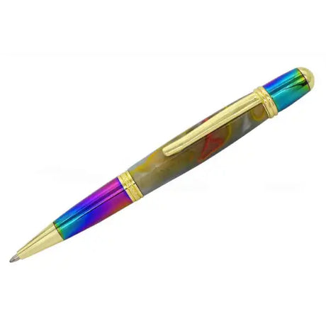 Cerra Pen Kit - Gold & Multi colour - Turning Kits The - the coloured section of pen kit has been vacuum plated.
